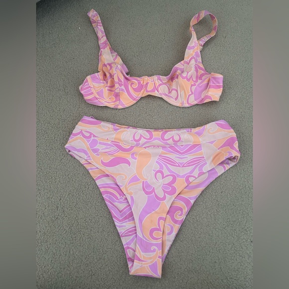 Kulani Kinis pink sorbet swirl bikini size xl - Picture 2 of 3